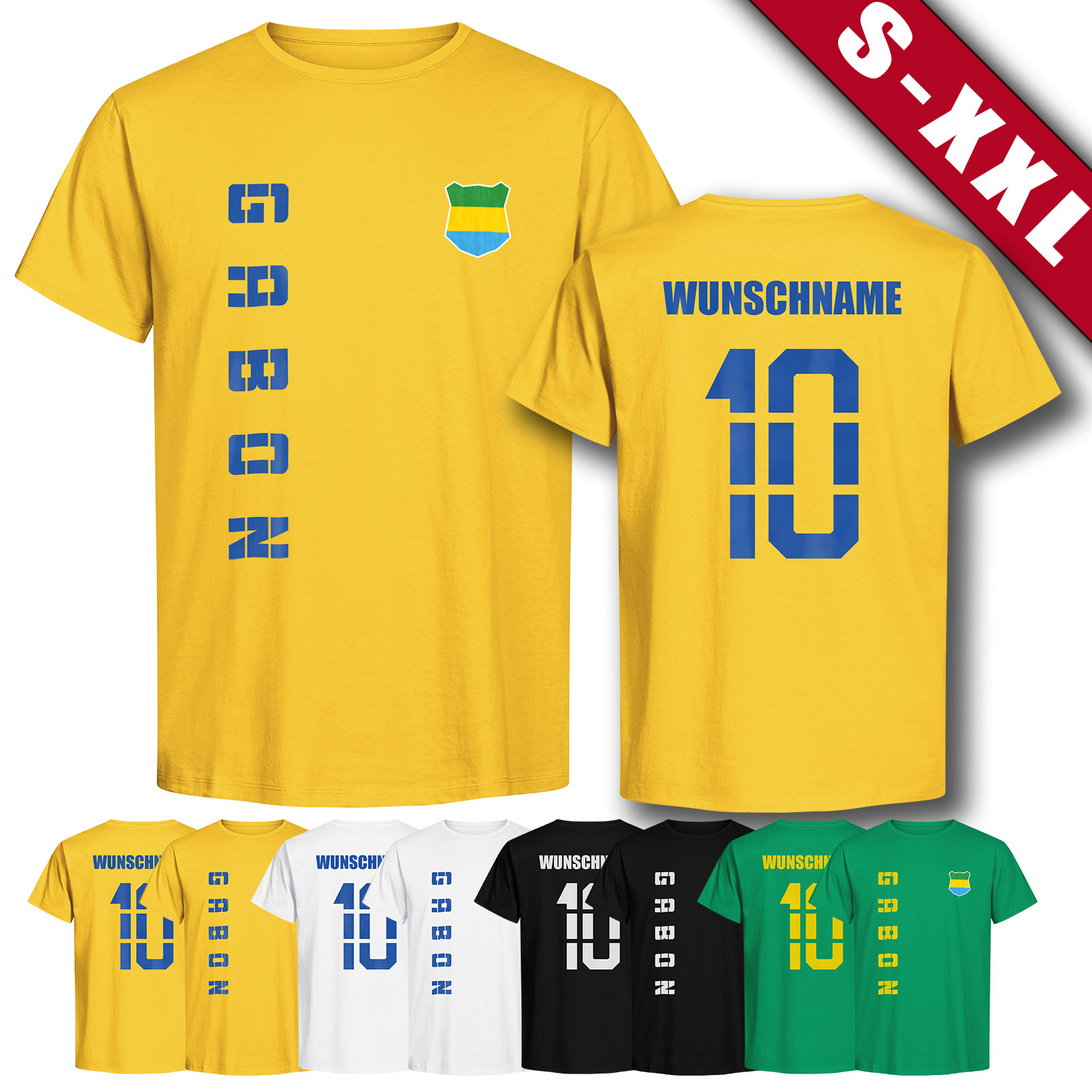 Gabun Gabon T-Shirt Trikot WM 2026 – Wunschname & Nummer Fan-Shirt